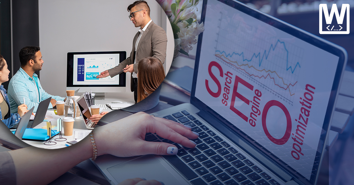 businesspeople-meeting-in-the-boardroom-and-woman-working-on-laptop-with-SEO-optimization-growth-on-screen